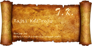 Tajti Károly névjegykártya
