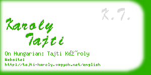 karoly tajti business card